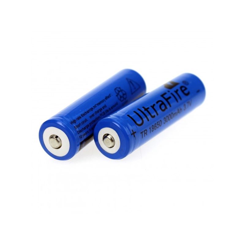 Ultrafire TR 3000mAh 3.7V 18650 Li-ion High-Capacity Fast Recharge Battery Pair for Flashlight & E-Cigarettes