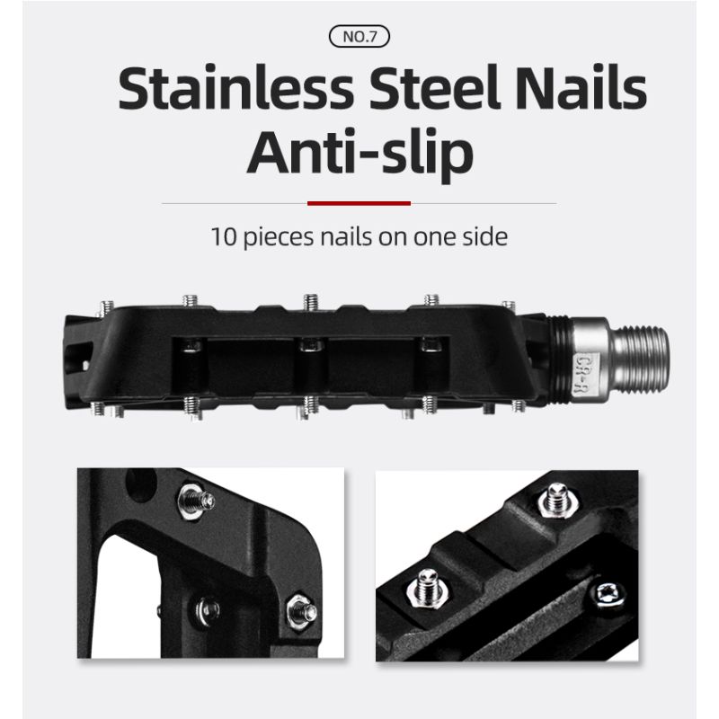 ROCKBROS Ultralight Seal Bearings Bicycle Pedals Durable Nylon High-Quality MTB Bike Components