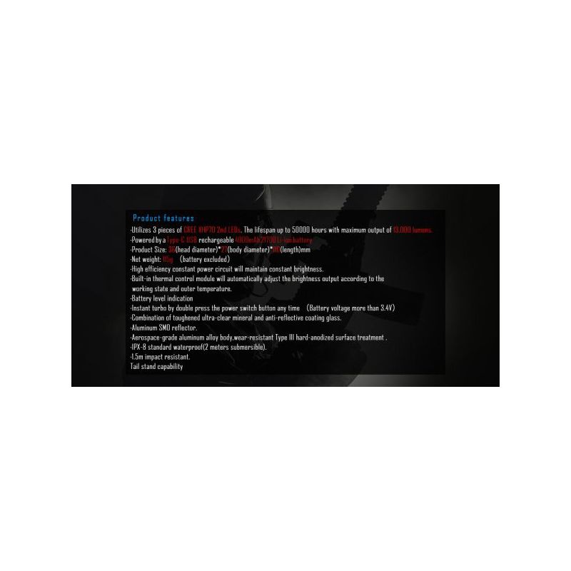 IMALENT MS03 XHP70 EDC Flashlight 13000 Lumens with 324 Meters Beam Lightweight Durable for Outdoor Adventure