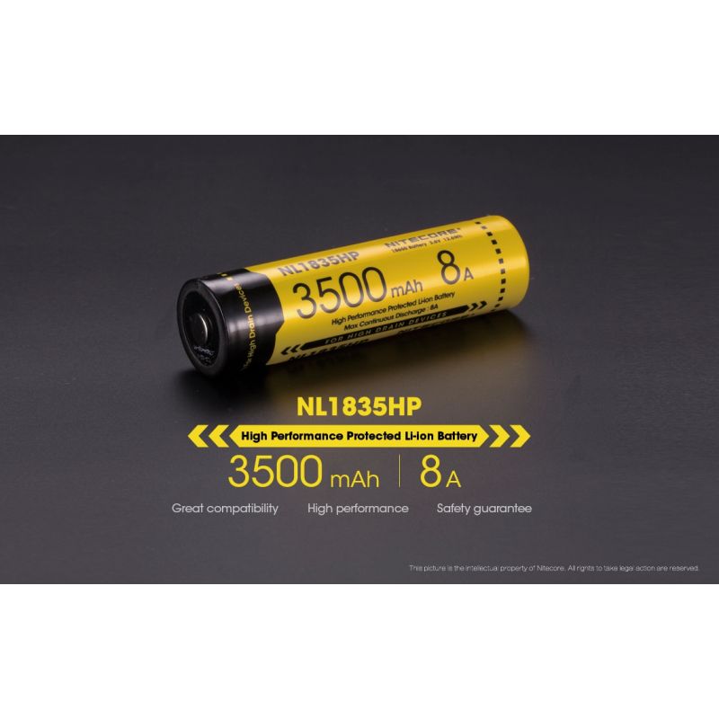 Nitecore NL1835HP 3500mAh Rechargeable 18650 Battery High Performance for Flashlight and Tech Gadgets