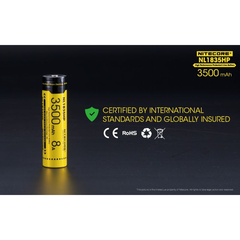 Nitecore NL1835HP 3500mAh Rechargeable 18650 Battery High Performance for Flashlight and Tech Gadgets