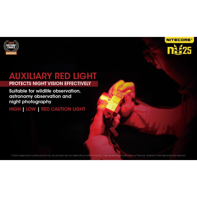 Nitecore NU25 XP-G2 S3 LED Rechargeable Headlamp 360 Lumens Lightweight Adventure Accessory Outdoor Lighting