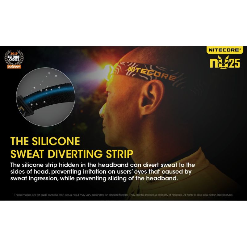 Nitecore NU25 XP-G2 S3 LED Rechargeable Headlamp 360 Lumens Lightweight Adventure Accessory Outdoor Lighting