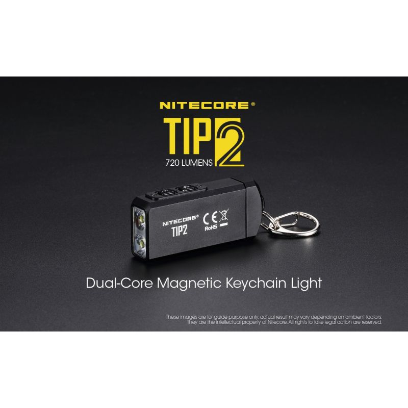 NITECORE TIP2 Keychain Flashlight 720 Lumens USB Rechargeable LED Light for Camping Gear or Everyday Carry