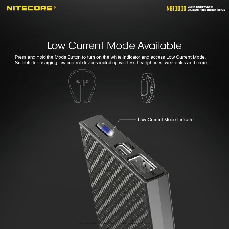 NITECORE NB10000 QC Dual Port USB-C 10000mAh Power Bank Lightweight Fast Charging for Travel and Outdoor