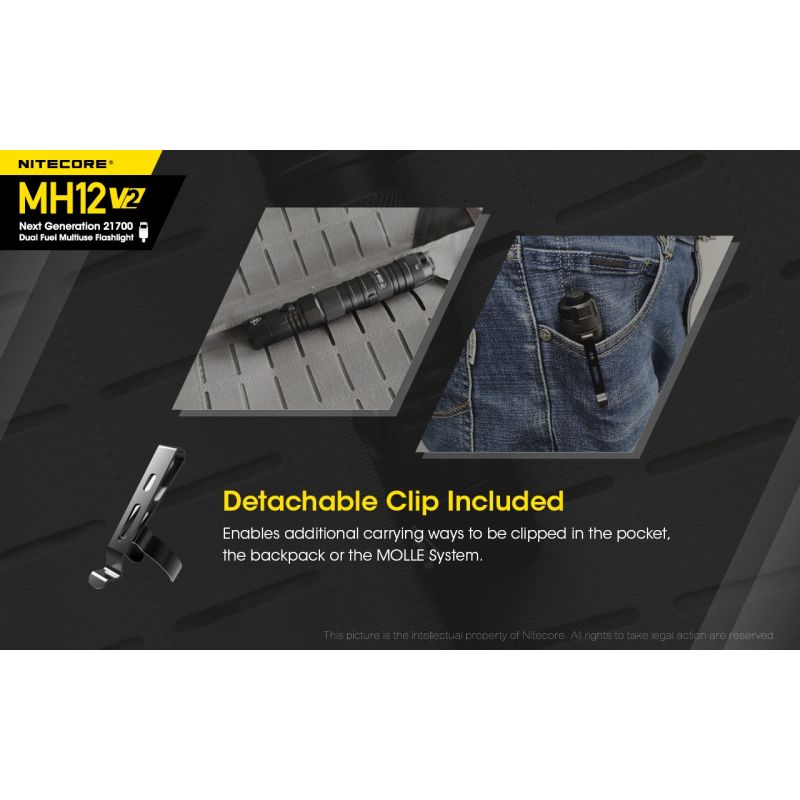 Nitecore MH12 V2 XP-L2 V6 LED Flashlight 1200 Lumens Portable Bright Outdoor Lighting Reliable Illumination