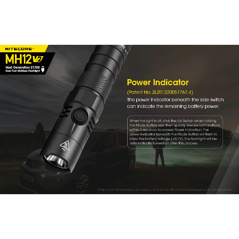 Nitecore MH12 V2 XP-L2 V6 LED Flashlight 1200 Lumens Portable Bright Outdoor Lighting Reliable Illumination