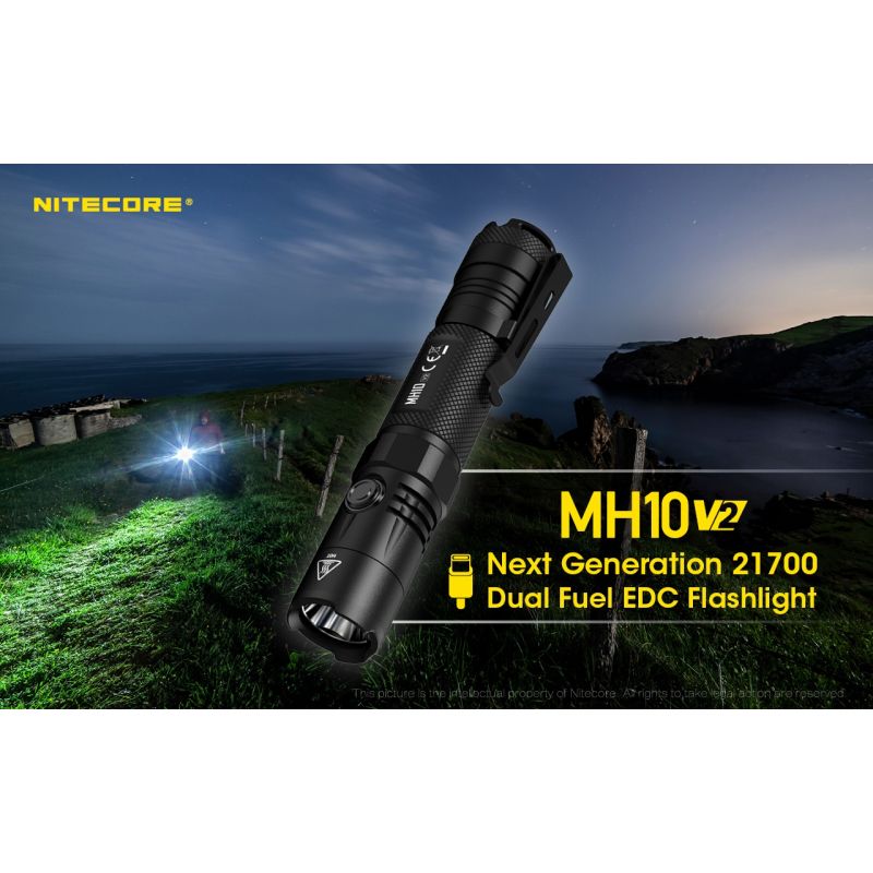 NITECORE MH10 V2 Compact 1200 Lumens LED Flashlight USB-C Charging Durable Adventure Gear High Performance