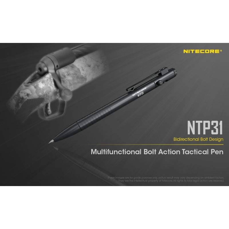 NITECORE NTP31 Ergonomic Bolt Action Tactical Pen Durable Aluminum Alloy Multifunctional Glass Breaker