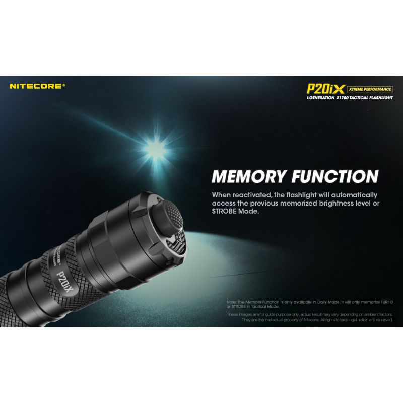 Nitecore P20iX Tactical Flashlight 4000 Lumens USB-C Rechargeable Outdoor High Lumen Strobe Mode Flashlight