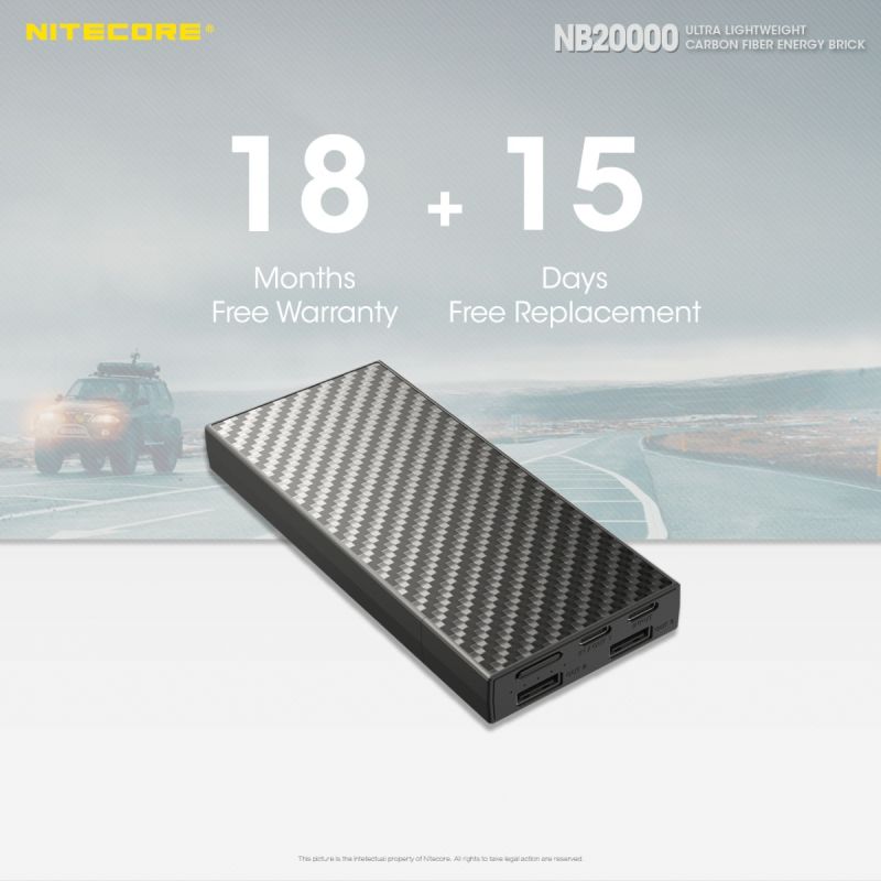 Nitecore NB20000 QC Dual Port 20000mAh Power Bank Lightweight Fast Charging USB USB-C Smartphone Charger