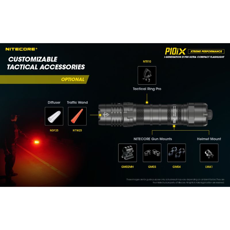 Nitecore P10iX 4000 Lumens Powerful Tactical Flashlight 4 x XP-L2 V6 LED 158m Beam Long Runtime Durability