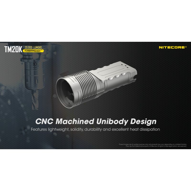Nitecore TM20K LED Flashlight 20000 Lumens USB-C Rechargeable Durable Adventure Gear for Search and Rescue