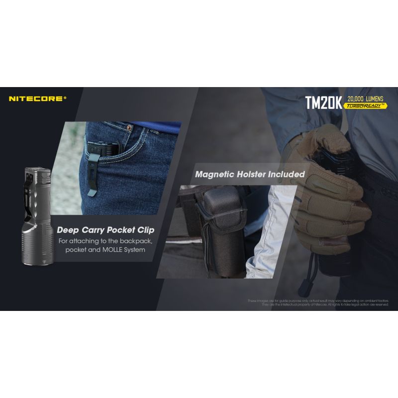 Nitecore TM20K LED Flashlight 20000 Lumens USB-C Rechargeable Durable Adventure Gear for Search and Rescue