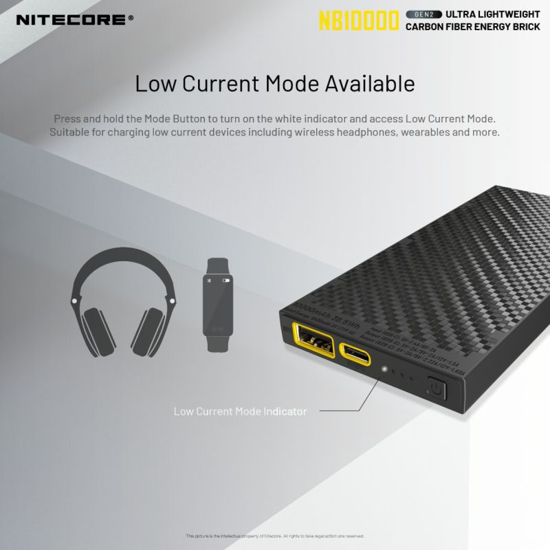 Nitecore NB10000 Gen II Ultra-slim 10000mAh Power Bank with QC Quick-Charge Lightweight Travel Charger