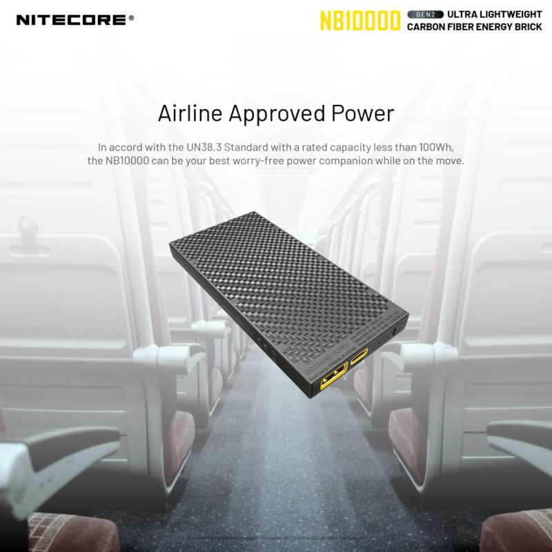 Nitecore NB10000 Gen II Ultra-slim 10000mAh Power Bank with QC Quick-Charge Lightweight Travel Charger
