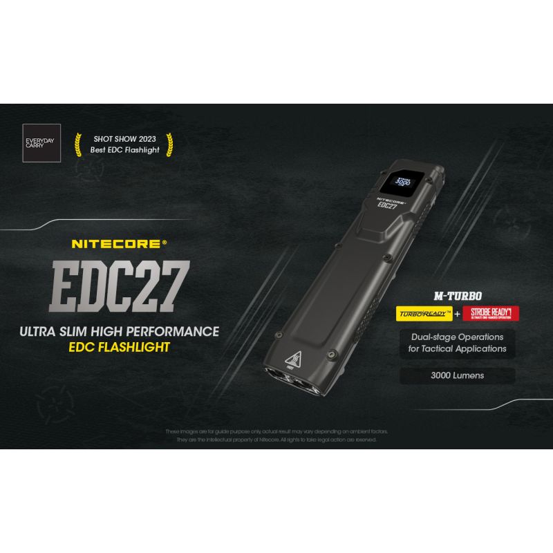 NITECORE EDC27 Lightweight 3000 Lumen Rechargeable Flashlight for Outdoor Adventures and Emergency Preparedness