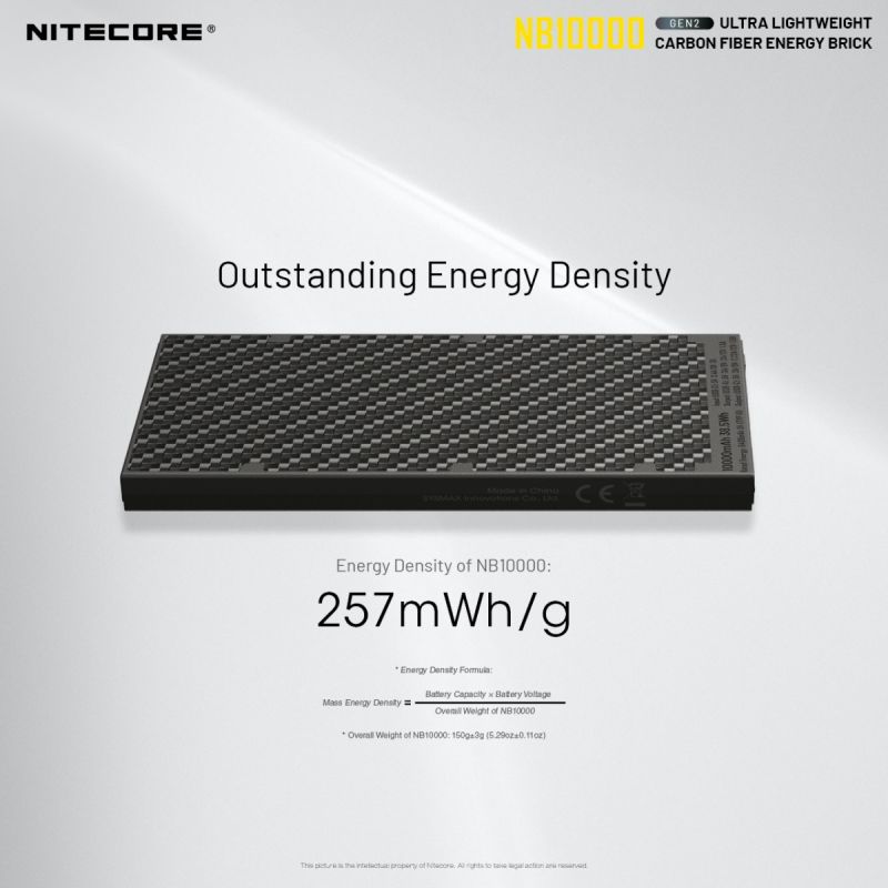Nitecore NB10000 Gen II Ultra-slim 10000mAh Power Bank with QC Quick-Charge Lightweight Travel Charger