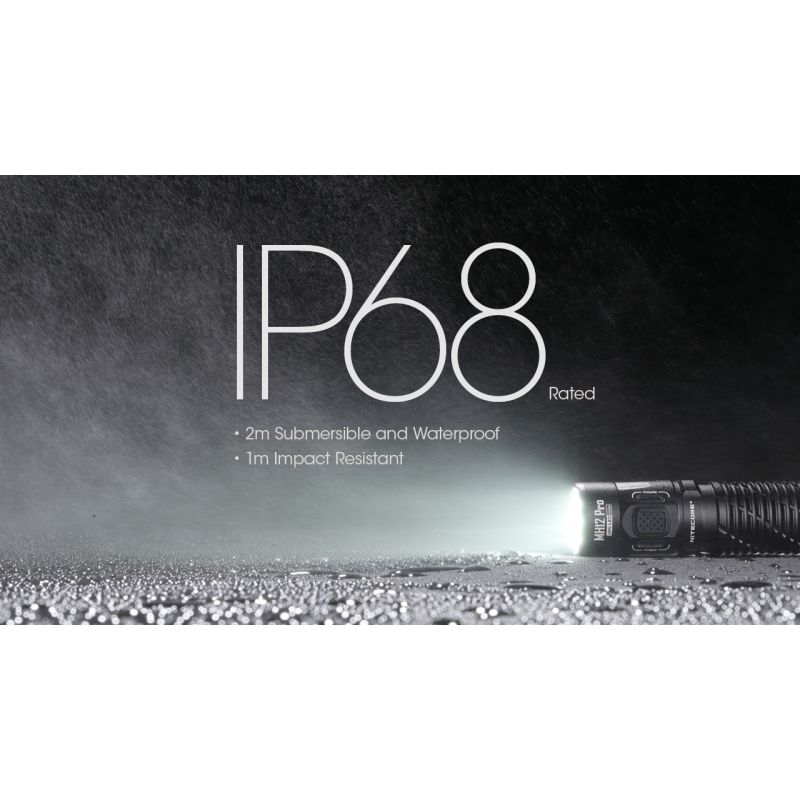 Nitecore MH12 Pro USB-C Rechargeable Flashlight 3300 Lumen High-Intensity Beam for Night Hikes and Adventures