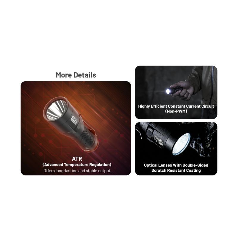 Nitecore MT1C Pro EDC Flashlight 1000 Lumens Compact Durable Hiking and Emergency Flashlight 360m Beam