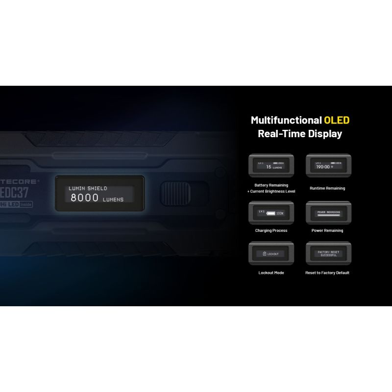 NITECORE EDC37 8000LM USB-C Rechargeable Flashlights 