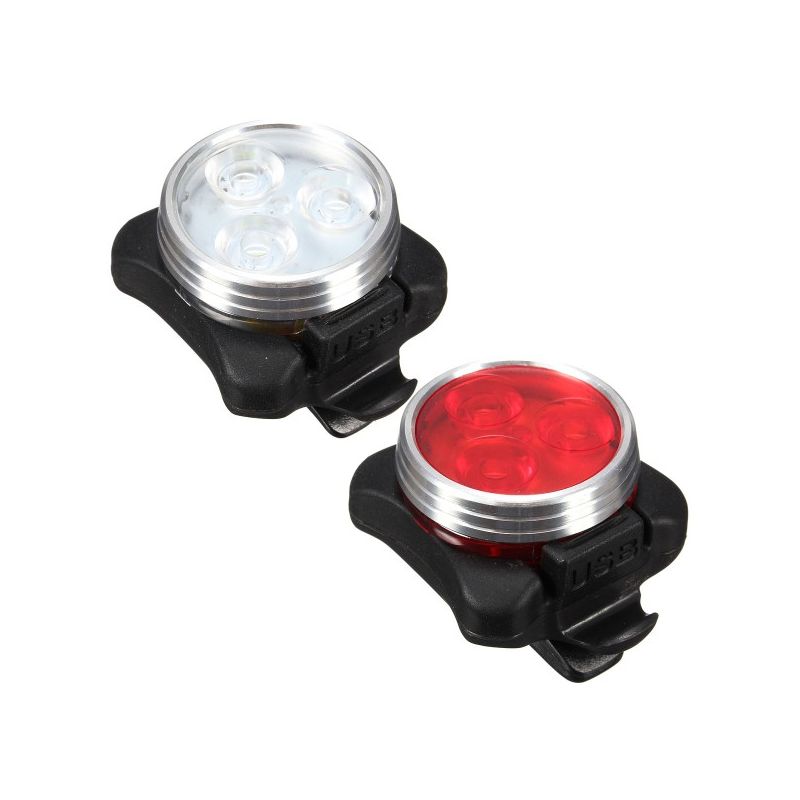 USB Rechargeable Bike Light HJ-030 3 LED 4 Modes Waterproof Front Light Cycling Safety Perfect for Night Rides