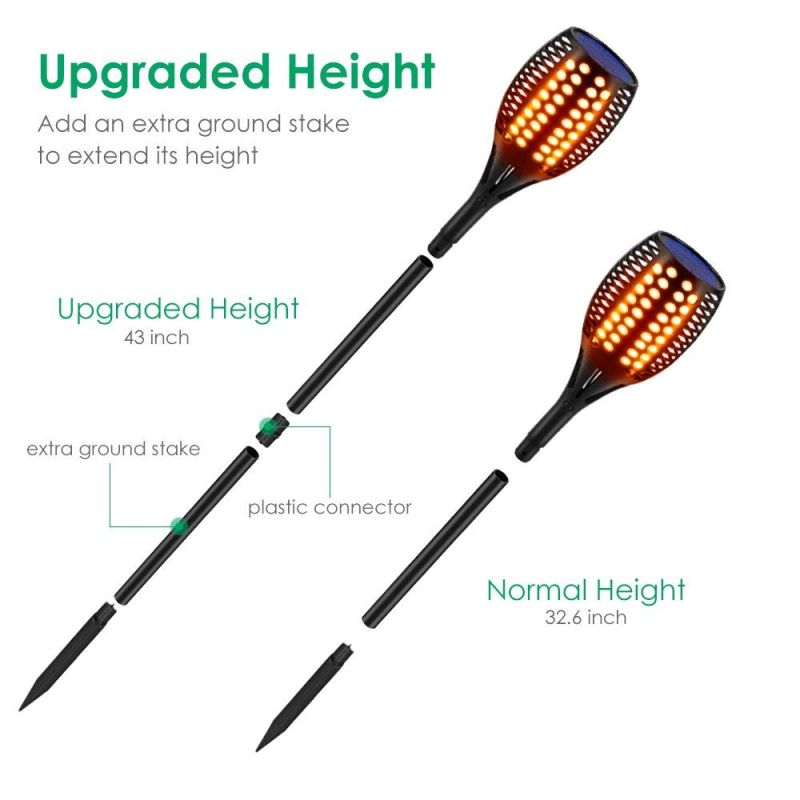 Upgraded Solar Flickering Flame Lights Waterproof Auto OnOff for Patio Garden Driveway EcoFriendly Lighting