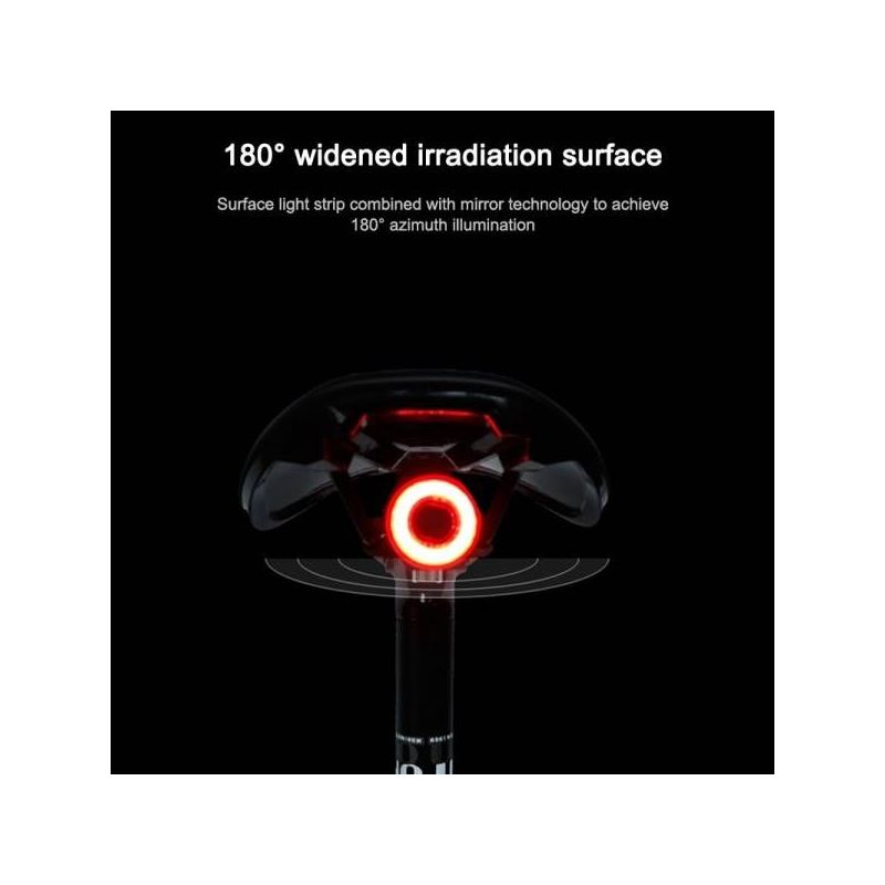 MEROCA MX2 Smart Sensor Brake Tail Light USB Charging High-Power LEDs Mountain Road Bike Cycling Safety