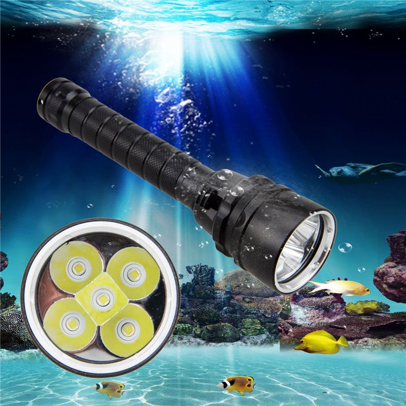 100M Waterproof 8000LM L2 LED Lantern Diving Flashlight Durable Torch with Magnetic Control for Nighttime Exploration