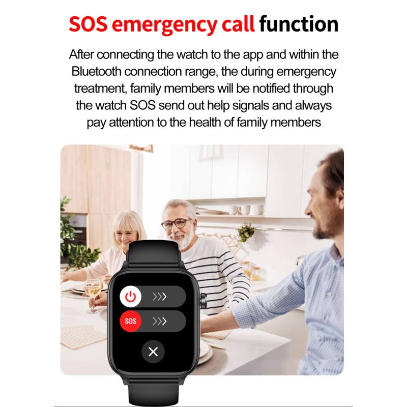 ET570 Blood Glucose Smart Watch ECG Heart Rate Blood Pressure Smartwatch