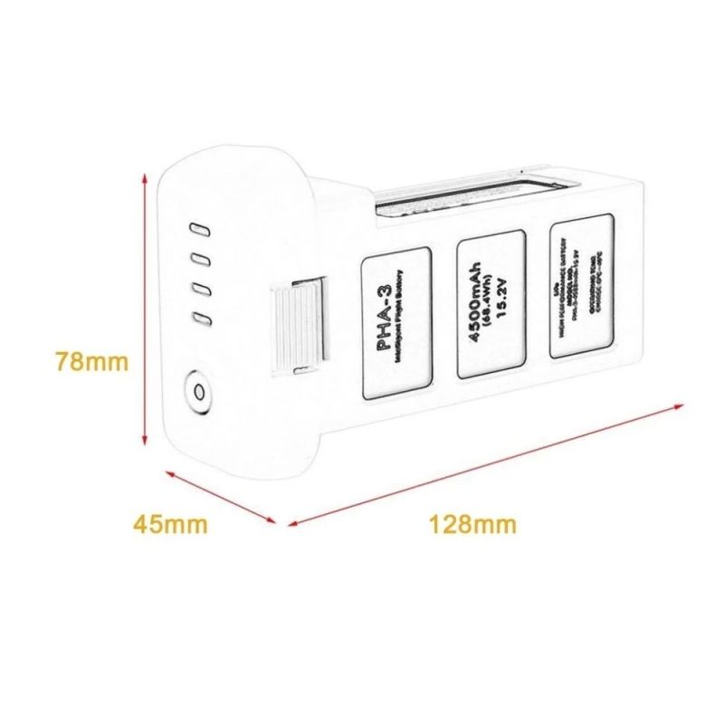DJI Phantom 3 4500mAh 15.2V 4S LiPo Drone Battery for Long Flight Time Advanced Safety Aerial Photography