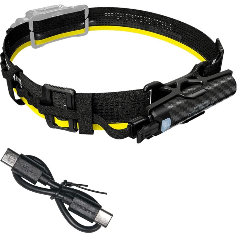 Nitecore Carbon Battery 6K Kit Headlamp Runtime Extender for NU40, NU43, NU45, NU50, and HC65 UHE Headlamps