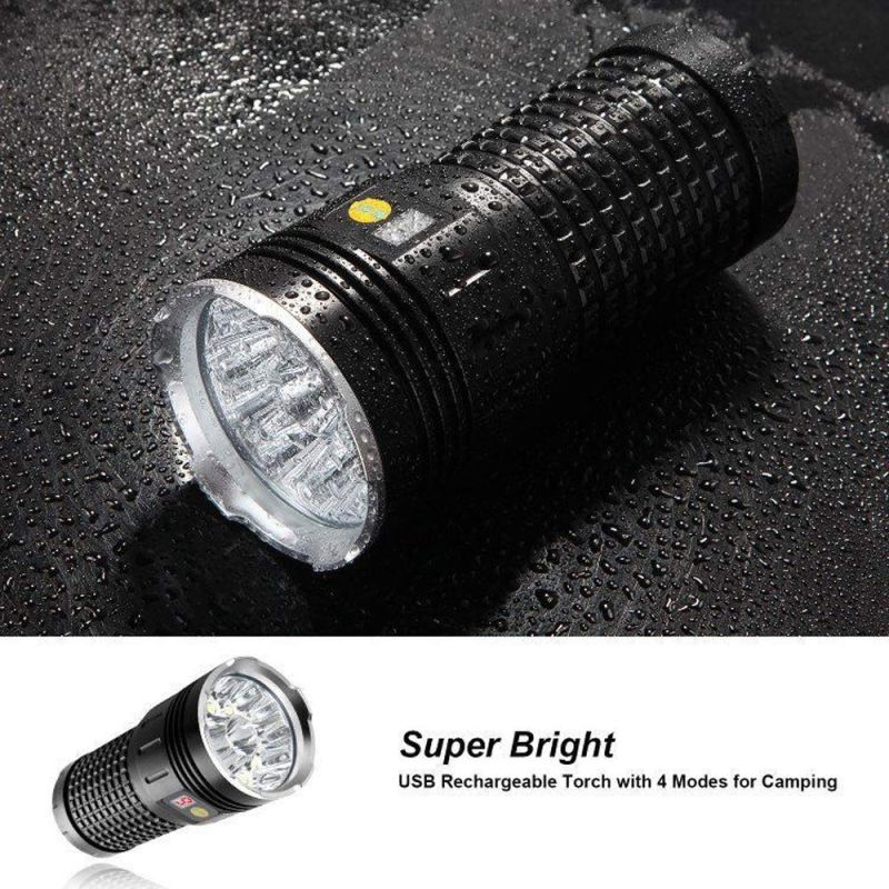 SKY RAY LED Flashlight 15000 Lumens Rechargeable USB Type-C Perfect for Camping and Home Repairs