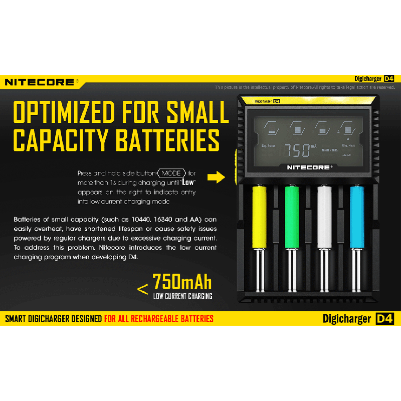 Nitecore D4 Digicharger LCD Display Intelligent Battery Charger Li-ion Ni-MH Smart Power Solution