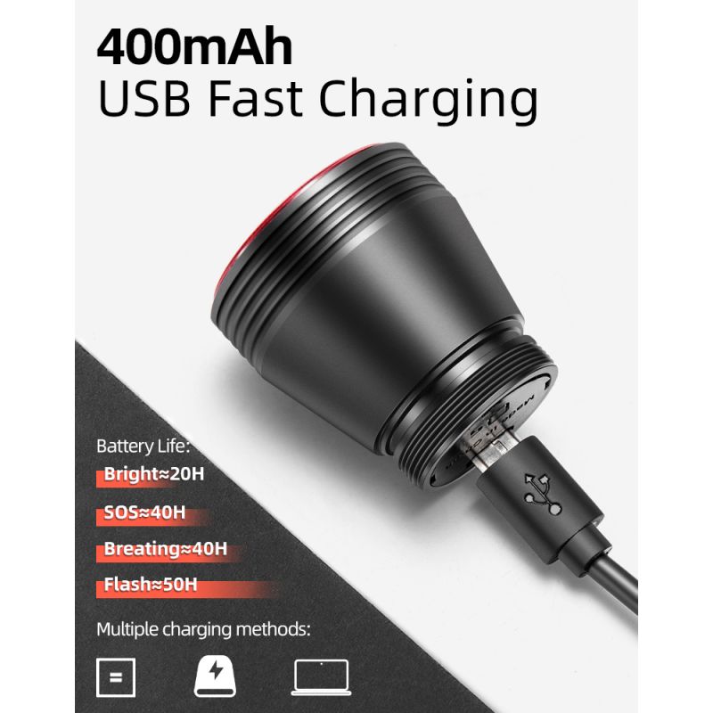 ROCKBROS Q5 Bicycle Smart Light Auto Brake Sensing LED Taillight IPX6 Waterproof Cycling Safety Equipment