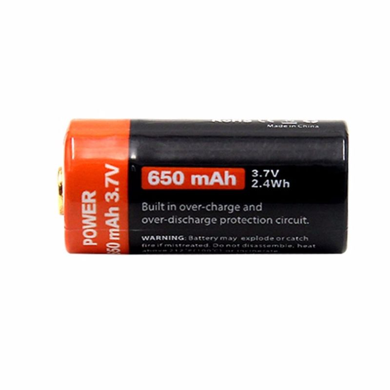 16340 650mAh 3.7V Micro USB Rechargeable Li-ion Battery Eco-Friendly Long-Lasting for Flashlights and Gear