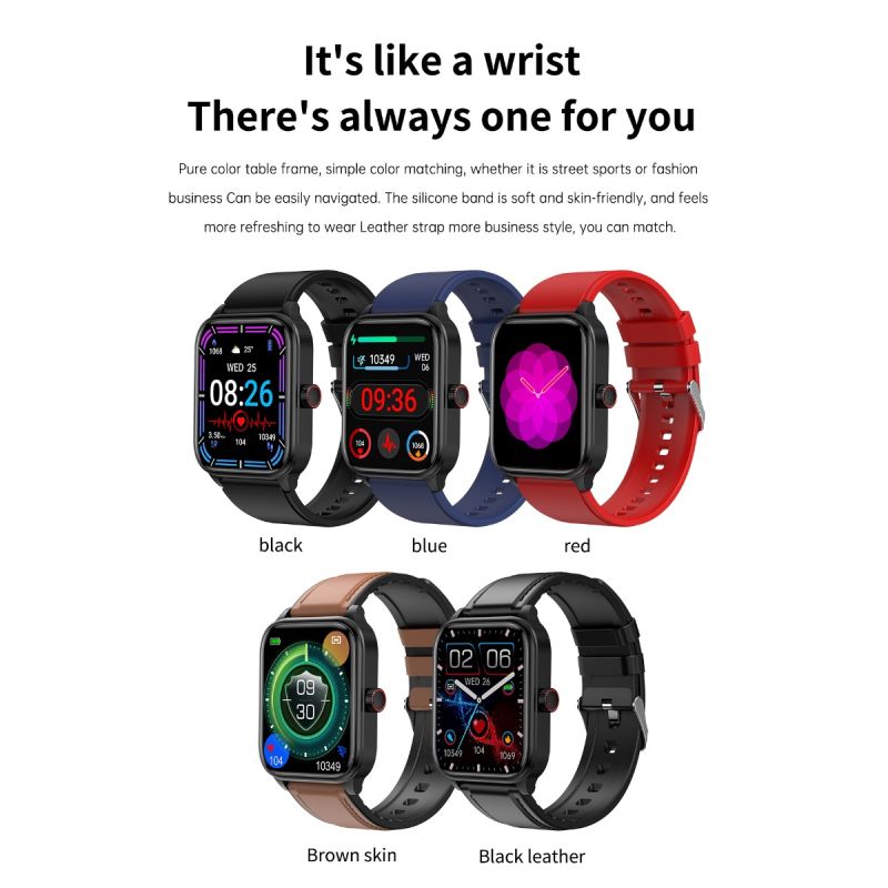 ET540 Blood glucose ECG Body temperature Blood pressure Blood oxygen Heart rate Bluetooth call Smartwatch Fitness Tracker