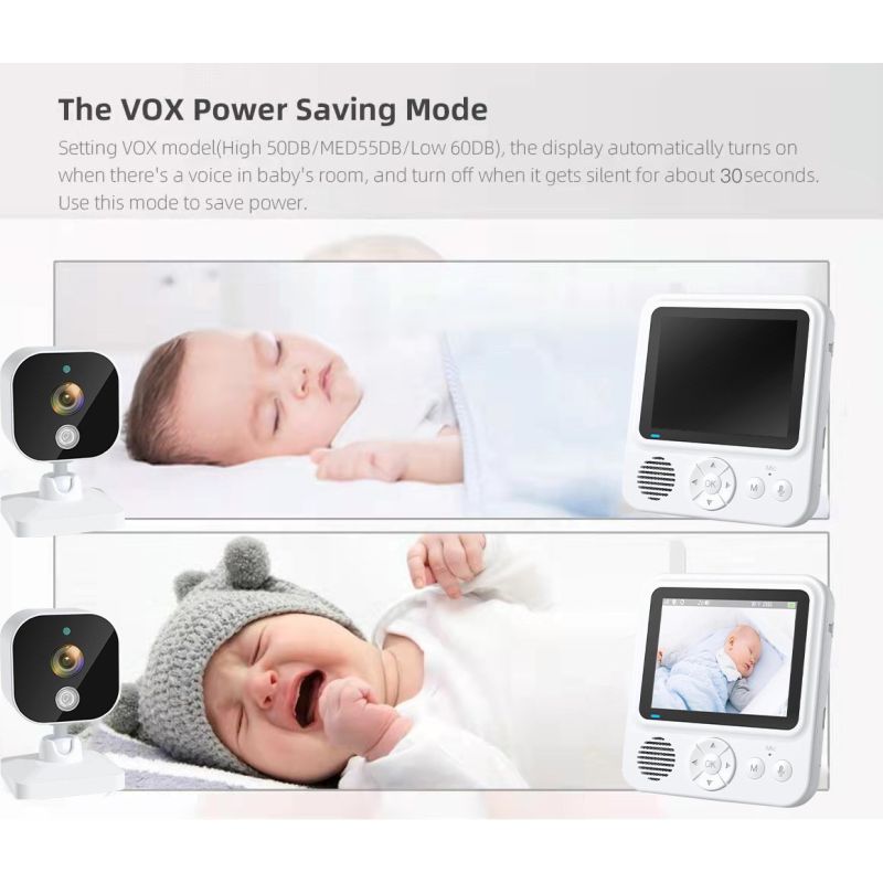 Experience Peace of Mind with AMB900 2.8 Inch Video Baby Monitor 720P HD Night Vision and Two Way Intercom