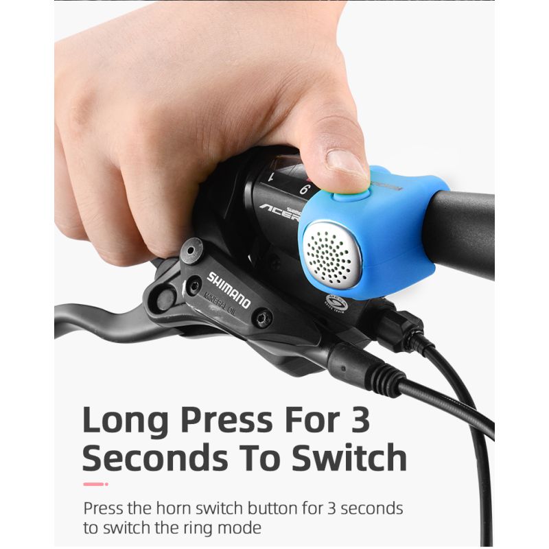 ROCKBROS Electric Cycling Bell with 90 dB Horn Rainproof Design MTB Handlebar Accessory for Safe Riding