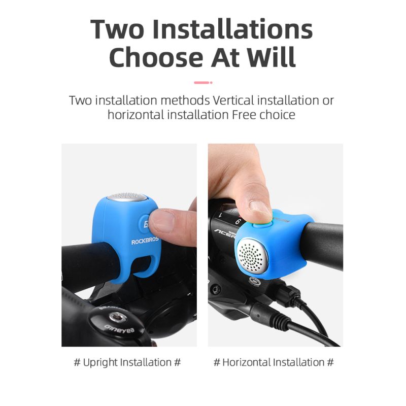 ROCKBROS Electric Cycling Bell with 90 dB Horn Rainproof Design MTB Handlebar Accessory for Safe Riding