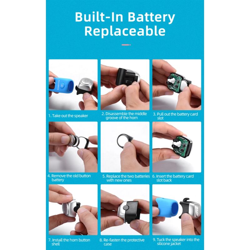 ROCKBROS Electric Cycling Bell with 90 dB Horn Rainproof Design MTB Handlebar Accessory for Safe Riding