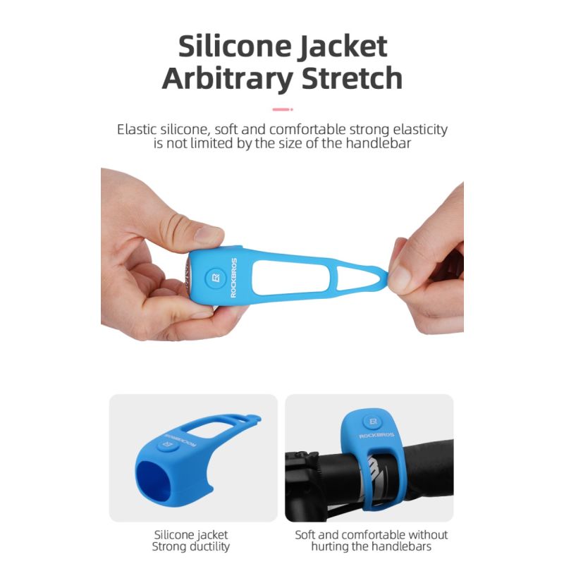 ROCKBROS Electric Cycling Bell with 90 dB Horn Rainproof Design MTB Handlebar Accessory for Safe Riding