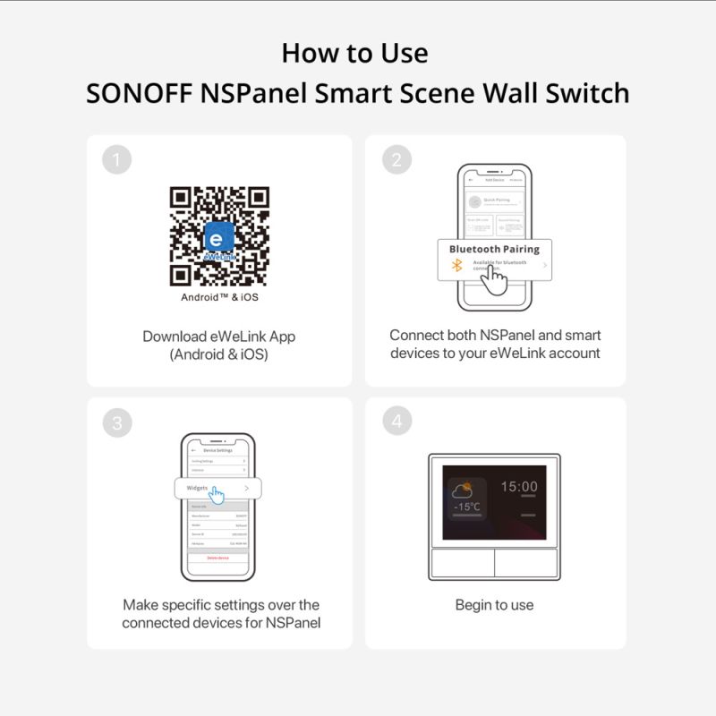 SONOFF NSPanel WiFi Scene Smart Switch All-in-One Control with Touch Screen for Smart Home Automation
