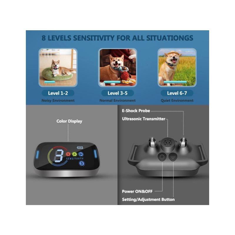 Pet Dog Anti Barking Device Gentle Ultrasonic Collar Stop Barking Comfortable Trust Building Solution