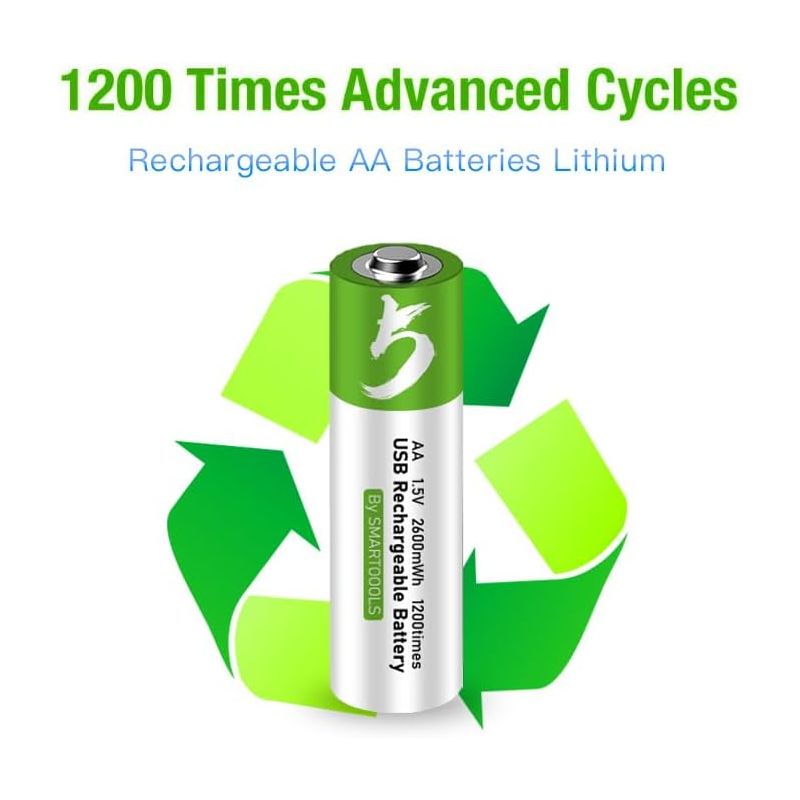 4pcs AA Battery AA Batteries, USB/Type-C AA Rechargeable Battery