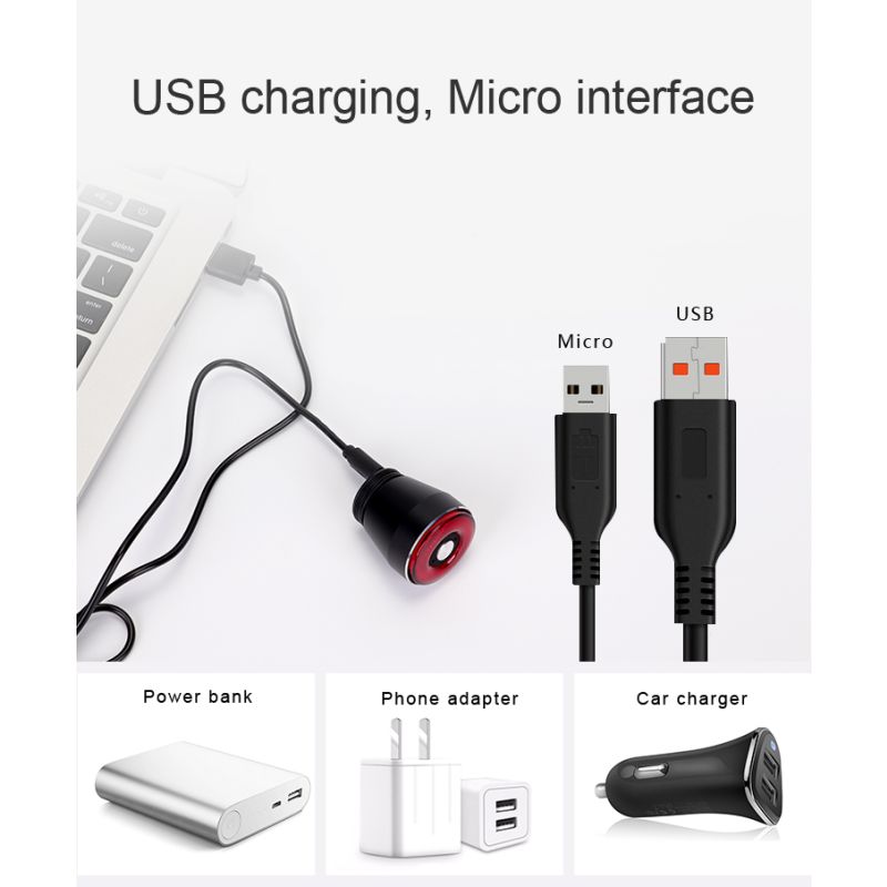 ANTUSI Q5 Smart Bicycle Taillight Brake Sensing LED Cycling Light IPx6 Waterproof Perfect for City Commuting