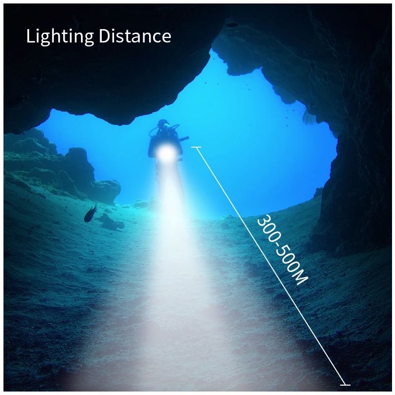 B11 LED Diving Flashlight Red Blue White Underwater Photography Light 80M Scuba Lantern Marine Exploration