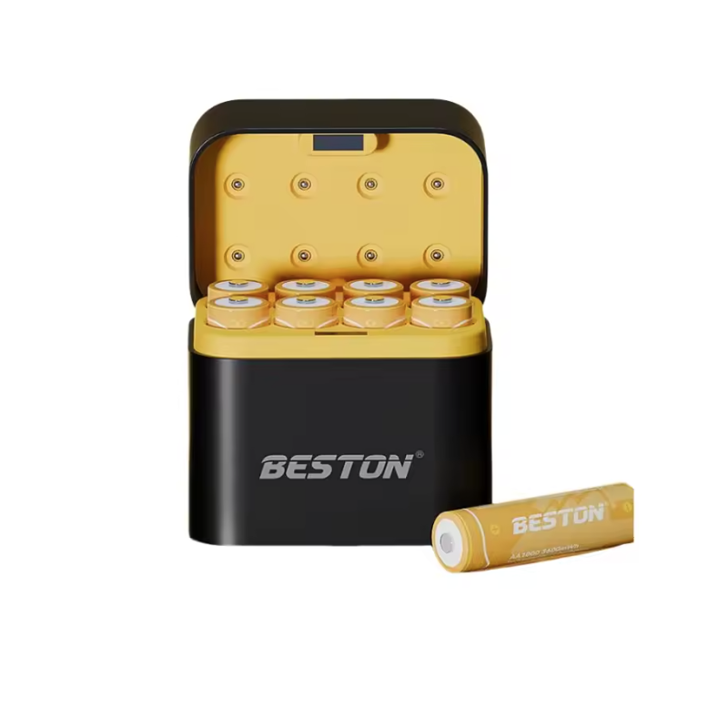 Beston Smart Battery Charger 8 Slots AA with 3600mWh 1.5V Rechargeable Lithium Battery Fast Charging Battery Charger Set