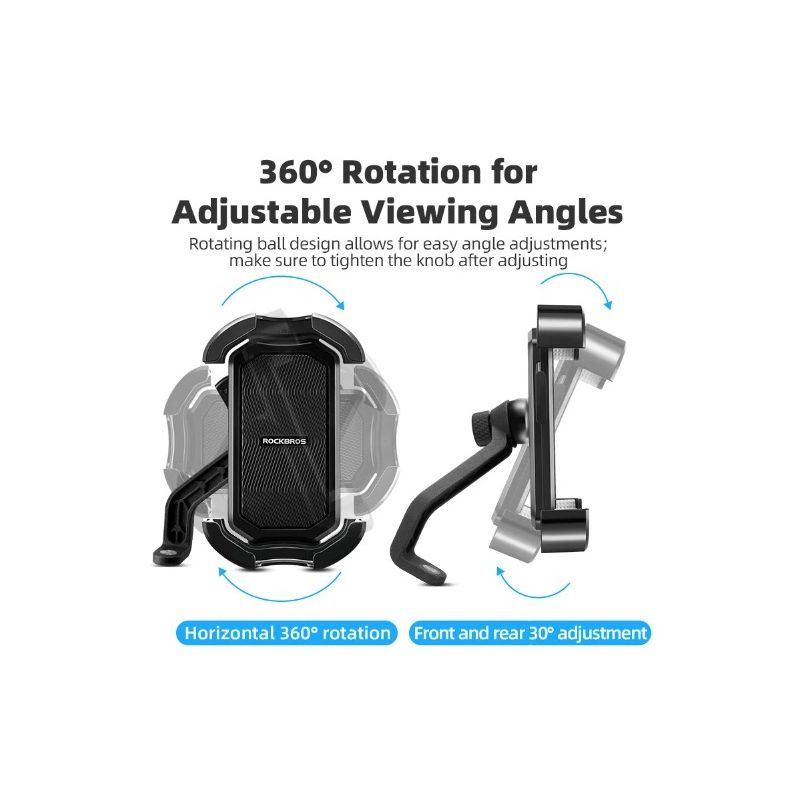 ROCKBROS Bicycle Phone Mount Secure 360° Rotate Shockproof Holder 4.7-6.8 Inch for Bike and E-bike Adventure