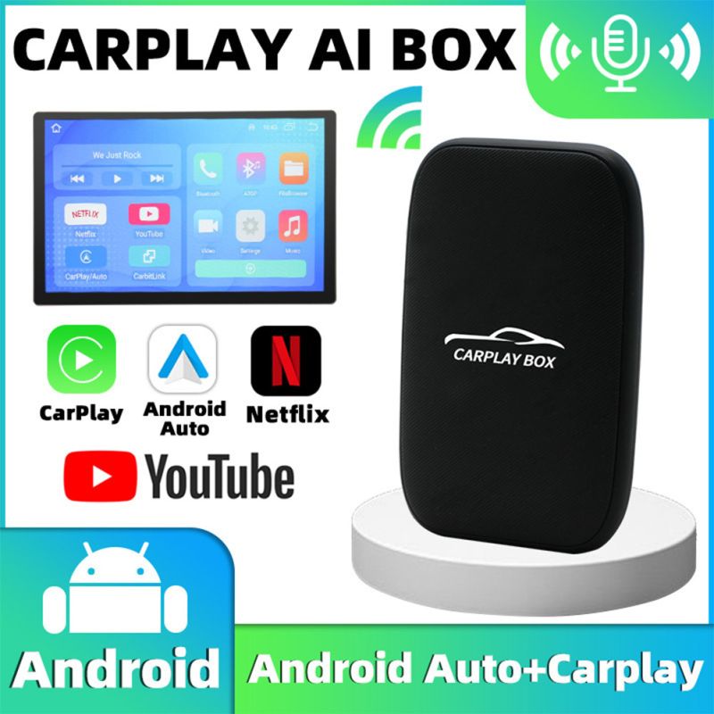 Carplay Box Wireless Android Auto Adapter with Netflix YouTube for Ultimate In-Car Entertainment Device